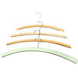 Vintage Wooden Hanger Lot of 4 Antique Rustic Collectible Green Brown